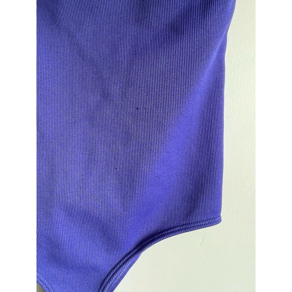 Dynamite Blue High-Neck Ribbed Bodysuit - Picture 5 of 5